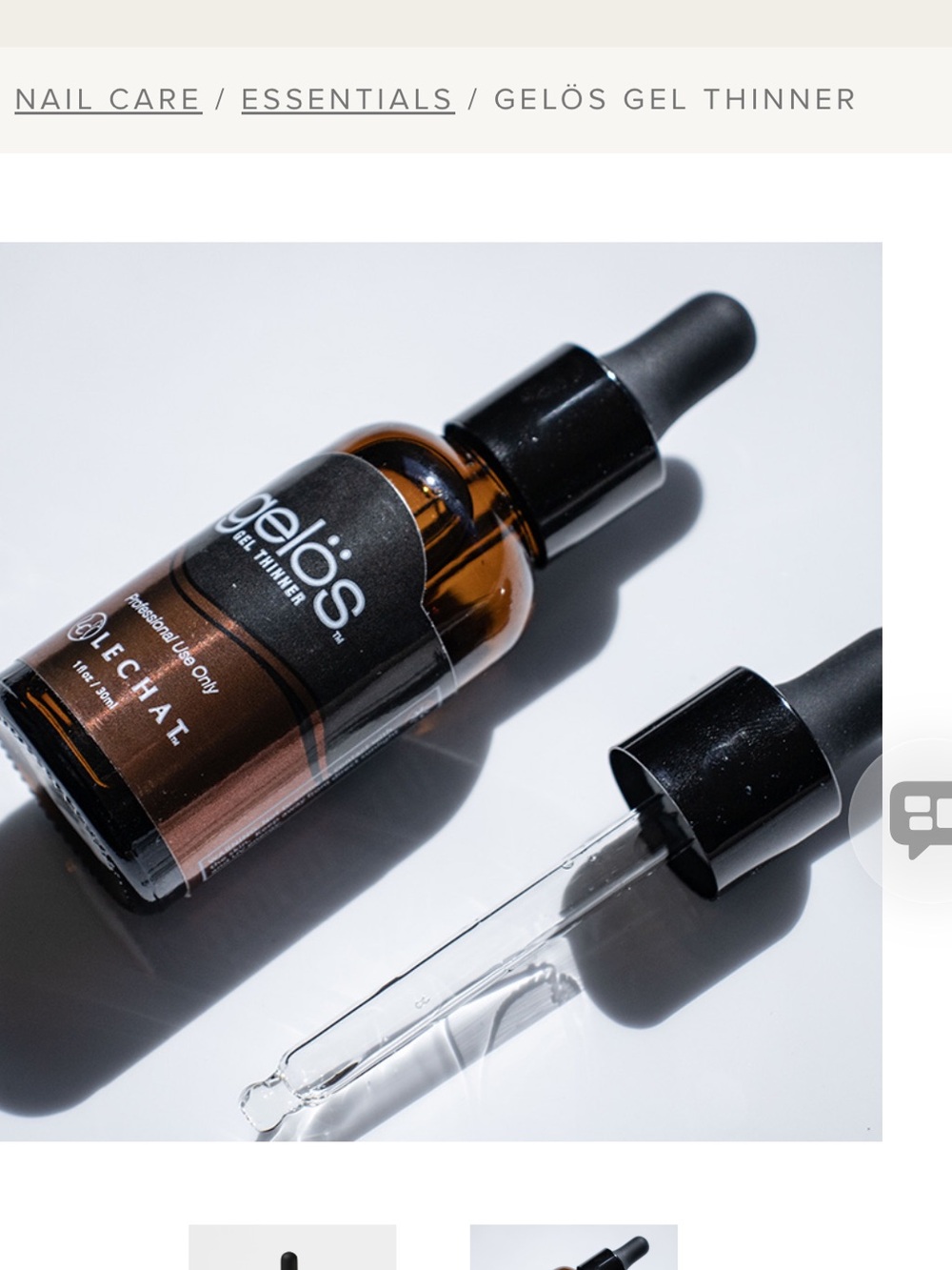 Gelös Gel Thinner - Brown Bottle with Black Dropper in Box LeChat 1 fl oz 30 ml